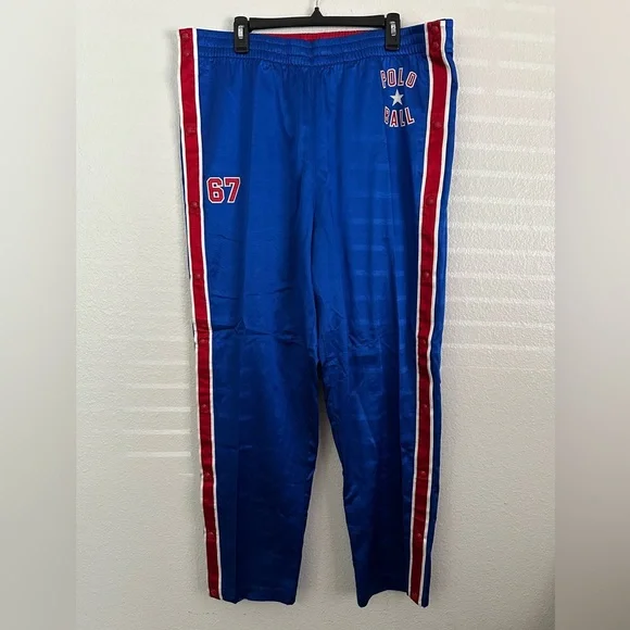 Polo Sport Polo Ball Satin Rugby 67 New York Jogger Pants PWing Men’s Size XL